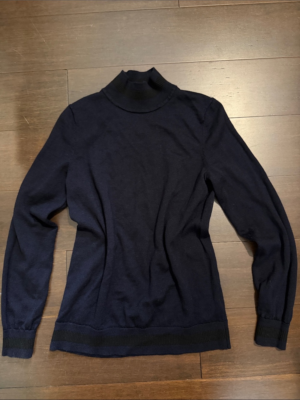 COS navy Ribbed-Neck Knit sweater